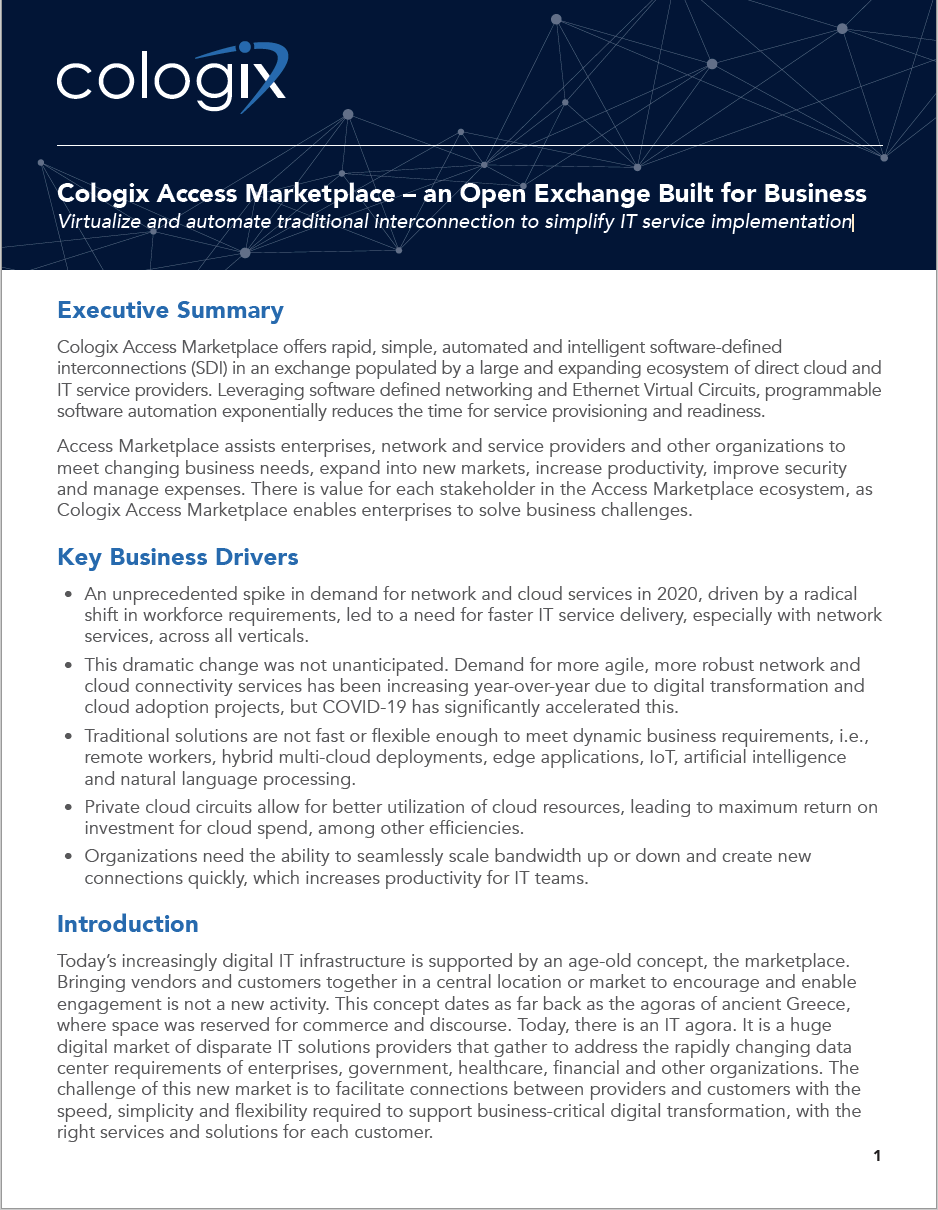 Cologix Access Marketplace